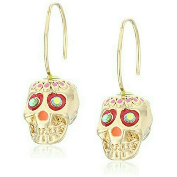 Betsey Johnson Jewelry - Betsey Johnson SKULL DROP EARRINGS